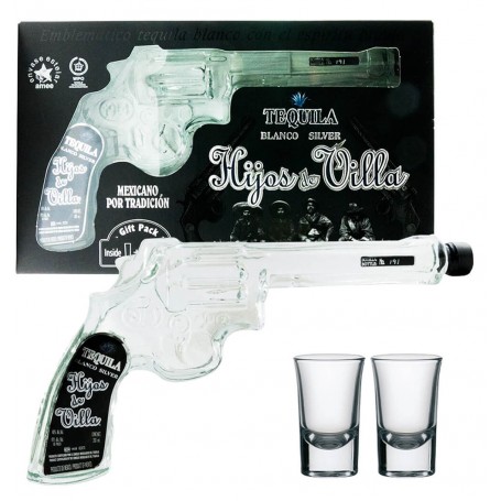 TEQUILA HIJOS DE VILLA BLANCO PISTOLA CL.20 ASTUCCIO CON DUE BICCHIERI